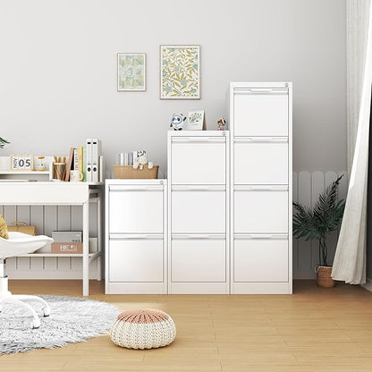 3-Drawer File Cabinet with Lock, Metal Vertical Filing Cabinets - Image 2