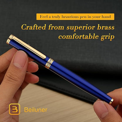 BEILUNER Blue Fountain Pen, Stunning Luxury Pens - Image 8