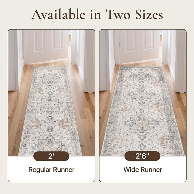 GENIMO Runner Rug 2'6"x7 Machine Washable Non Slip Vintage Hallway Runner Rug - Image 6
