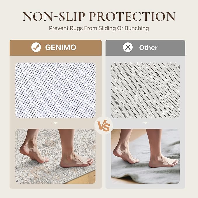 GENIMO Runner Rug 2'6"x6 Machine Washable Non Slip Vintage Hallway Runner Rug - Image 4