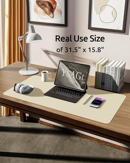 YSAGi Leather Desk Protector, Office Mat, Large Mouse Mat, Non-Slip PU Leather - Image 5