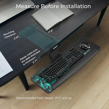 EUREKA ERGONOMIC Height Adjustable Mouse & Keyboard Tray Under Desk, 28x10'' - Image 4