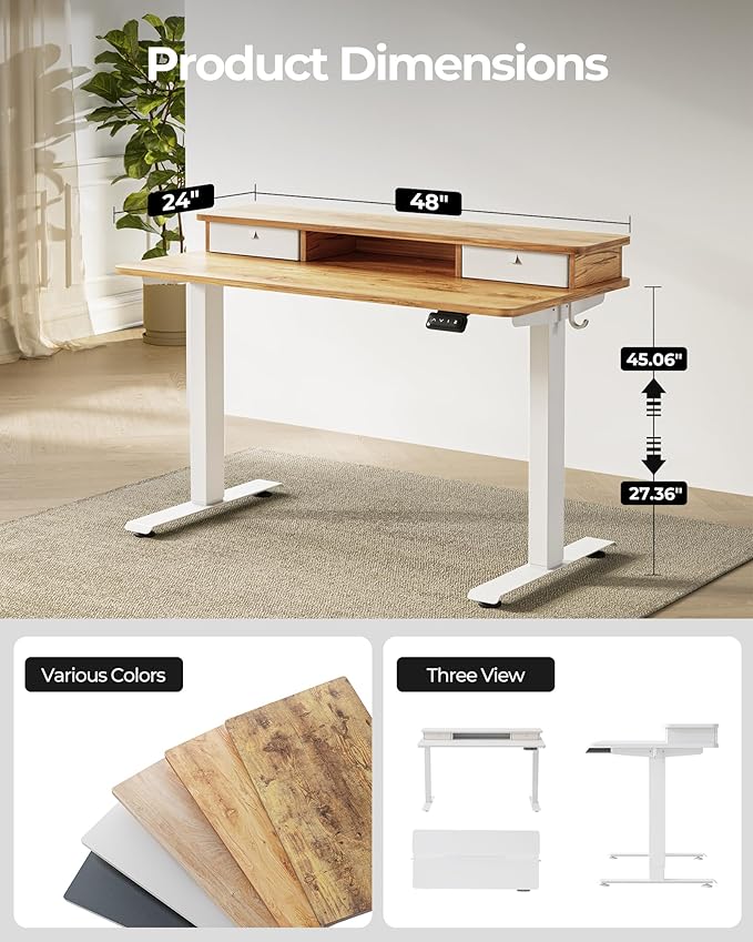 FEZIBO 48'' x 24'' Standing Desk - Image 4