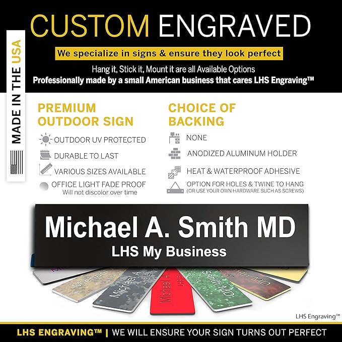 Personalized Name Sign with Name Plate Holder, with Choice of Mounting - Image 2
