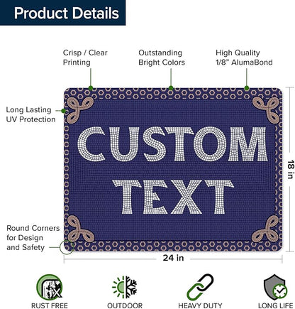 Custom Sign, Custom Street Sign, 11 Font Colors, 13 Font Styles, 4 Hole Options - Image 6