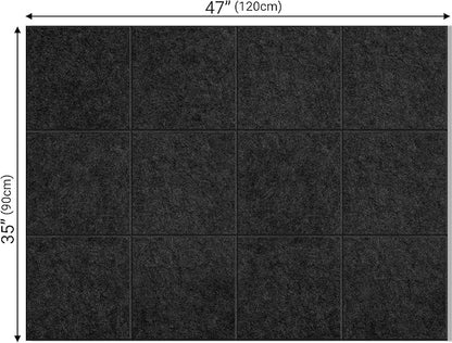 AKTOP Black Cork Bulletin Board 47"x35", 12 Pack Removable Felt Cork Board Tiles - Image 4