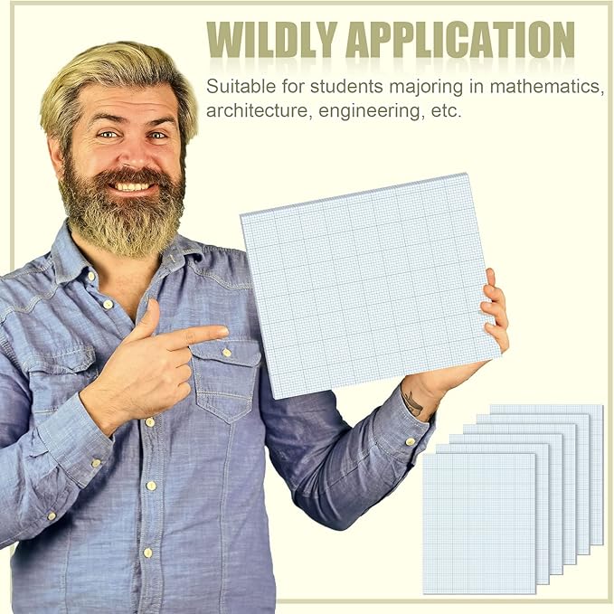 Ctosree 6 Pcs 8.5 x 11 Quadrille Pads 10 Squares Per Graph Paper Pad Back to - Image 6