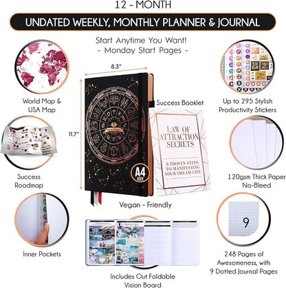 Life Planner - Undated Weekly & Monthly Planner, 12-Month Journey to Increase - Image 2