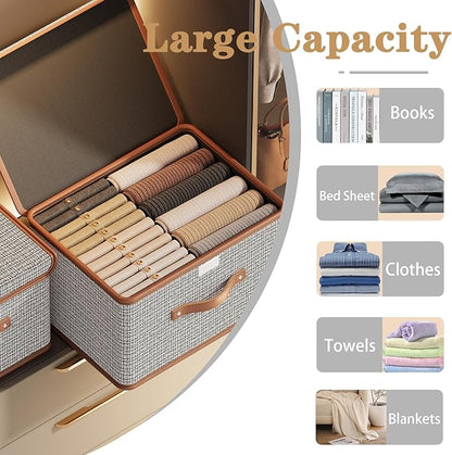 Tuza 2 Pack Storage Bins with Lids, Collapsible Closet Organizer Container - Image 7