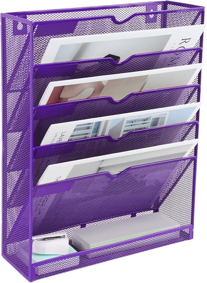 EASEPRES 6 Tier Mesh Hanging Wall File Organizer, Desk Vertical Mail Paper - Image 7
