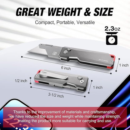 FLISSA Advanced Titanium Utility Knife, CNC Unibody, Lightweight All Metal - Image 4