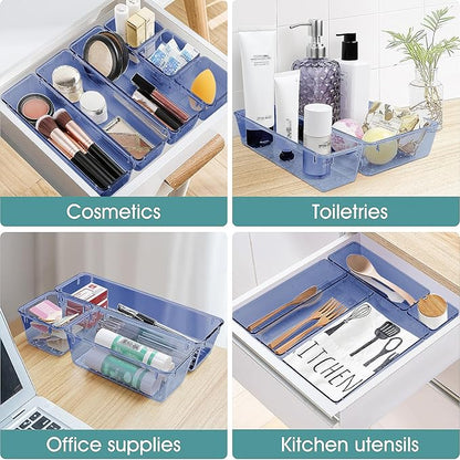 WOWBOX 25 PCS Plastic Drawer Organizer Set, 4 Sizes Desk Drawer Divider - Image 5