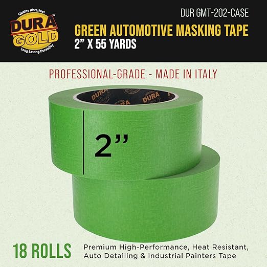 Dura-Gold Green Automotive Masking Tape 2 Inch, Case of 18 Rolls - Image 2
