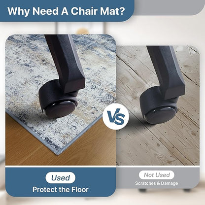 Office Chair Mat for Hardwood Tile Floor, Abstract 36"X 48" Desk Mats for - Image 5