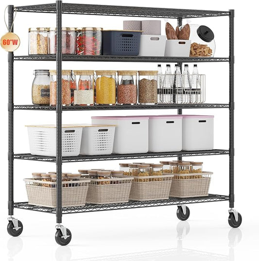 Homdox 5 Tier Storage Racks and Shelving, 3000LBS Commercial Adjustable Wire by HOMDOX