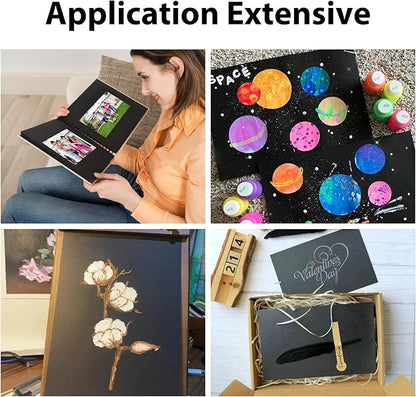 OcePor 200 Sheets Black Cardstock 8.5” x 11”, 65lb/180gsm Black Card Stock - Image 5
