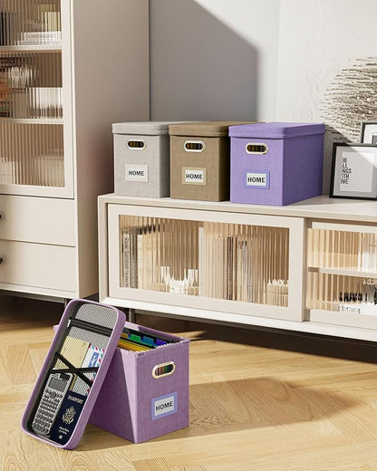 Oterri File Organizer with Lid, Hanging Filing Box with Mesh Pocket, Document - Image 7