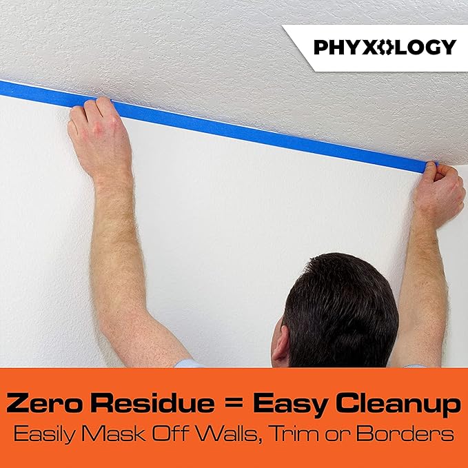 No-Residue 1 Inch, 60 Yard Blue Painters Tape 2 Pk. Easy-Tear, Pro-Grade - Image 4