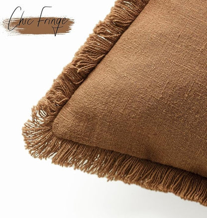 Foindtower Set of 2 Decorative Linen Fringe Lumbar Throw Pillow Covers - Image 3