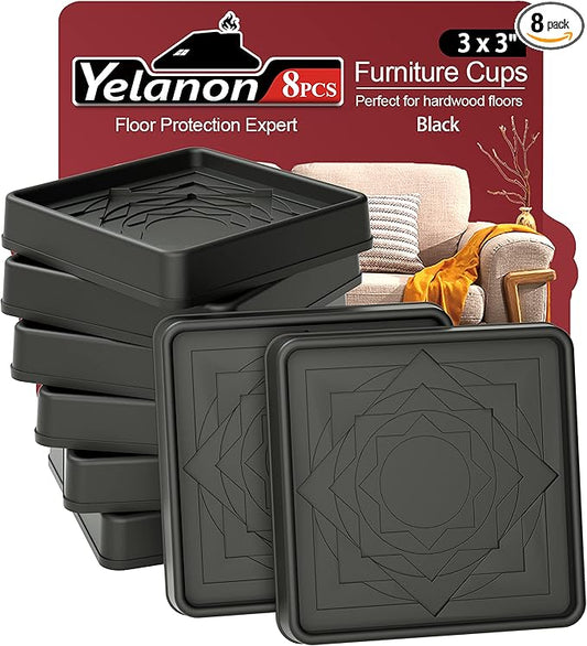 Furniture Coasters, Rubber Furniture Feet, Anti Slide Floor Protector by Yelanon