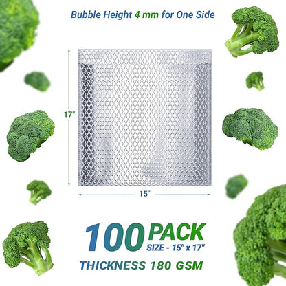 Amiff Silver Thermal Bubble Mailer, 15 x 17 Inches. 100 Pack Metallic Bubble - Image 2