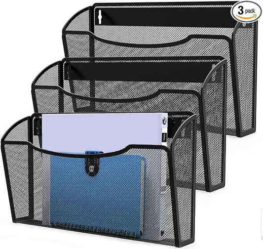 MINDEPOT Wall File Organizer, Hanging Wall Mounted File Folder Binder Holder by MINDEPOT
