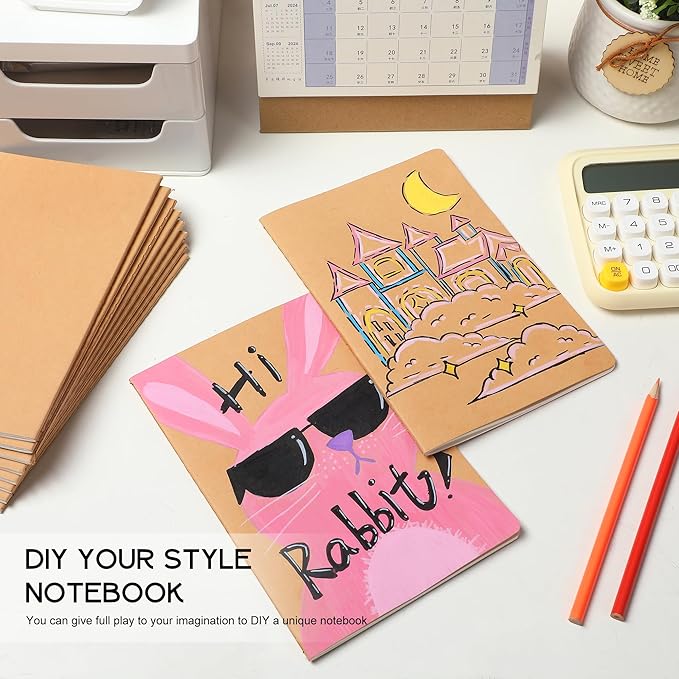 72 Pack Blank Kraft Notebooks, 8.3x5.5 Inches A5 Small Journals Bulk Blank - Image 4