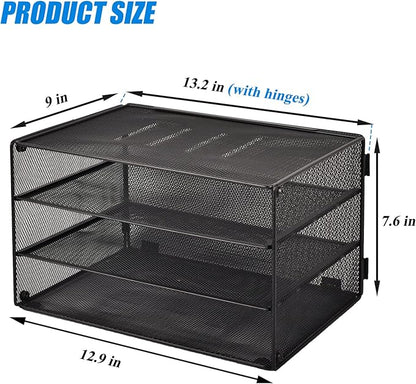EASEPRES 3 Tier Mesh Desk Organizer Tray, File Paper Letter Folder Holder - Image 5