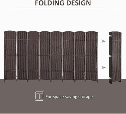 HOMCOM Room Divider, 8 Panel Folding Privacy Screen, 5.6' Tall Freestanding - Image 4