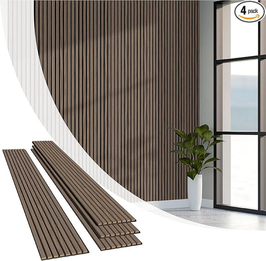 Olanglab Wood Slat Wall Panels, Wooden Acoustic Wall Panels, 94.5"x12.6" Each by Olanglab