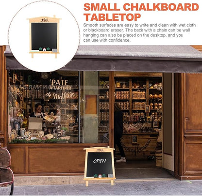 ADOCARN Wooden Tabletop Chalkboard Small Blackboard Reusable Desktop Message - Image 7