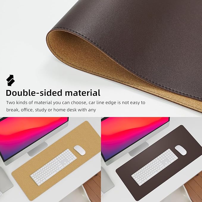 Leather Desk pad Protector, Large Desk mat - Image 2