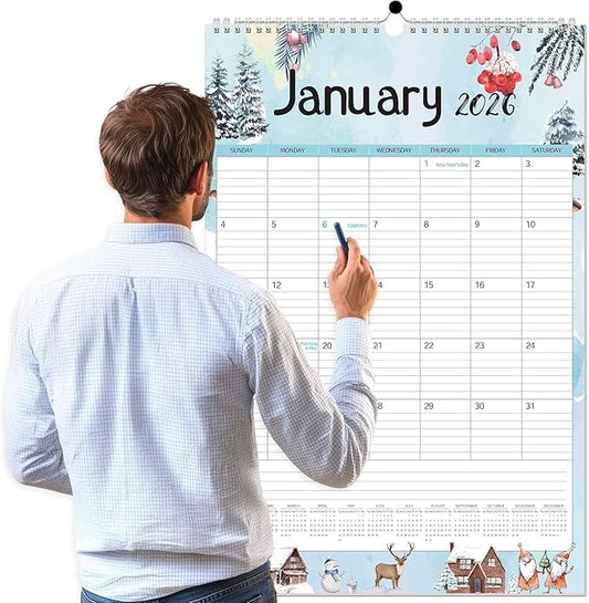 GuassLee Extra Large Wall Calendar 2026, 24-Month Aesthetic Large Calendar Jan. by GuassLee