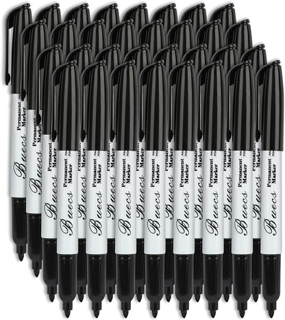 Buecs Permanent Markers, Fine Point, Waterproof & Smear Proof Markers, Quick by Buecs