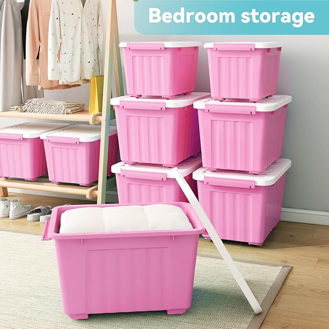 Nazhura Plastic Storage Bin, Stackable and Nestable Storage Boxes - Image 5
