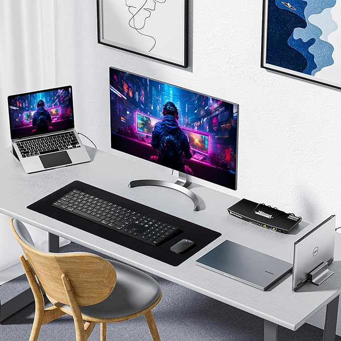 ALOANES Black Waterproof Desk Mat, Large Mouse Pad - Image 2