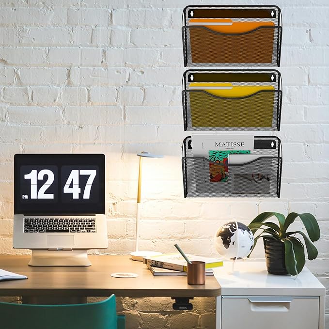 Gawerk 6 Pack Wall File Organizer, Mesh Hanging Metal Vertical Wall Mounted - Image 6