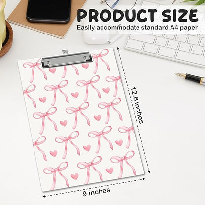 APIILVPQ Pink Clipboard，Bow Clipboards - Image 2