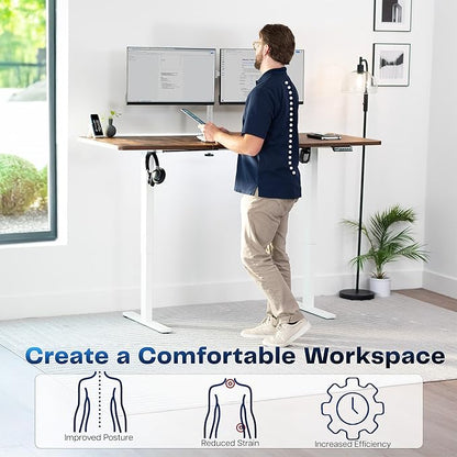 VIVO Electric 71 x 30 in Rustic Standing Desk, Memory Height Adjustment - Image 4