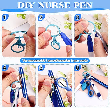 12 pcs Nurse Pen Set Two Colors Blue Green Include Permanent Marker Pen Pen - Image 3