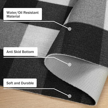 GENIMO Checkered Rug 3x5 Ft Black and White Outdoor Rug Buffalo Plaid Rugs Mat - Image 7