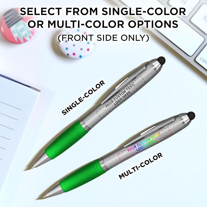 DISCOUNT PROMOS Custom Stylus Ballpoint Pens Set of 50, Personalized Bulk Pack - Image 6