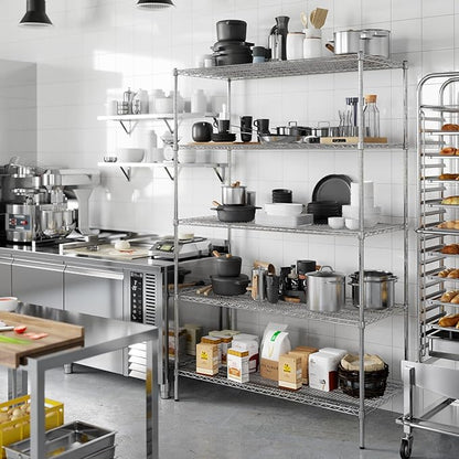 Regal Altair 24" Deep x 54" Wide x 86" Height Wire Shelving Kit | 5-Tier | NSF - Image 7