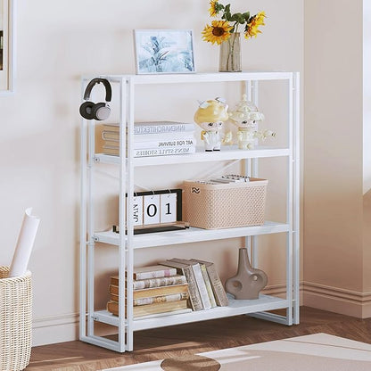 HCHQHS Bookshelf, 4-Tier Industrial Bookcase, Freestanding Tall Bookshelves - Image 2