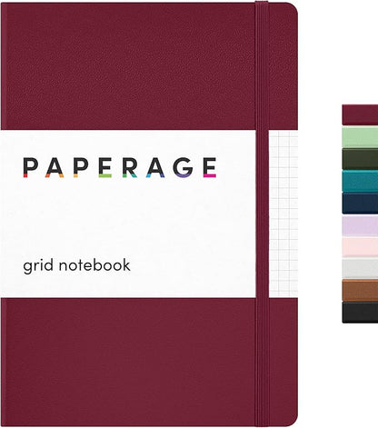 PAPERAGE Graph Paper Journal Notebook, 160 Pages, Medium 5.6 in x 8 in by PAPERAGE