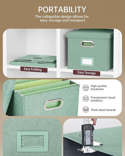 2 Pack File Storage Organizer, Filing Box, Portable File Box - Image 2