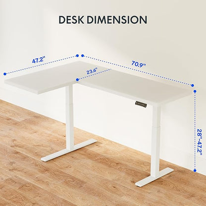 FLEXISPOT Corner Desk Dual Motor L Shaped Computer Electric Standing Sit Stand - Image 3