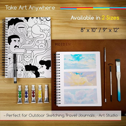 MEEDEN Mixed Media Paper Pad: 9" x 12" 112lb/165gsm Spiral Bound Mixed Media - Image 7