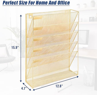 EASEPRES Desk File Organizer Mesh 6-Tier, Hanging Wall Mount Document - Image 6
