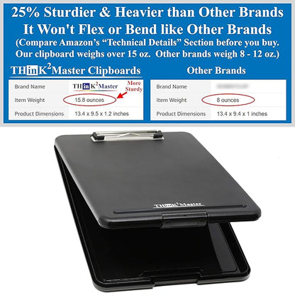 Think2Master Black Plastic Storage Clipboard. | 25% Heavier & 25% Sturdier| - Image 2